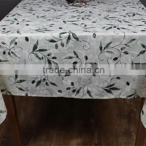 100% Polyester Popular Olive Printing Cheap Table Cloth thumbnail-6