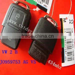 Tongda Key High Quality 2button Remote Key 433mhz ( 1JO 959 753 AG V5 ) for VW thumbnail-1
