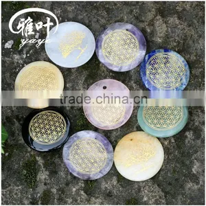 Wholesale White Jade Pendants Engraved Tree of Life thumbnail-2