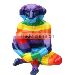 Resin Human Body With Dog Head Statue,creative Statue thumbnail-1
