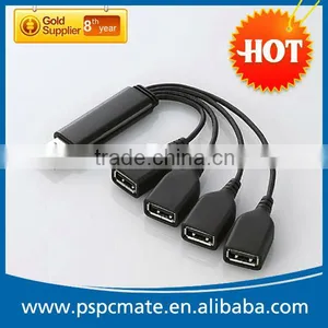 High-Speed Mini USB 2.0 4-Port Hub Splitter Cable Adapter for Laptop PC Notebook thumbnail-1