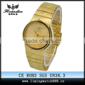 YJ-351 Hottest Women Gold Water Resistant Quartz 3 Bar 24k Gold Watch thumbnail-1