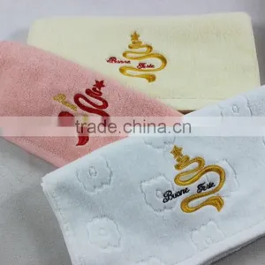 Hot Sell Many Design for Various Holiday Towel, Complete Set of Solid Color Velour Cotton Embroidery Towel,Christmas Gift Towels thumbnail-1
