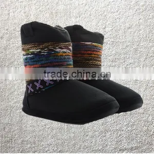 NEW LADIES FURRY LINED SLIPPERS WINTER COMFY ANKLE BOOTS thumbnail-1