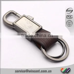 Sliding Hook Metal Handmade Leather Keyring thumbnail-3