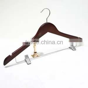 Adjustable Wood Clothing Hanger With Clips for Dress/suit thumbnail-1