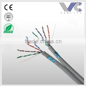 Frankever Hot Selling Grey Parallel Shielded FTP CAT5E Lan Cable With Ground Wire thumbnail-1
