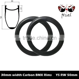 30mm Wide 20er Carbon Child's Rims 50mm Deep BMX Rims, ETRTO BSD 406mm Carbon BMX Rims Factory Direct Selling thumbnail-1