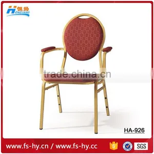 Wholesale Hotel Chair Stacking Price Steel Banquet Chair With Armrest HC-926 thumbnail-1