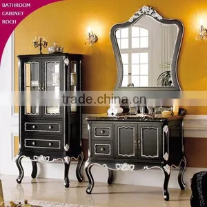 ROCH 153 Top Luxury Solid Wood Bathroom Vanity Antique Bathroom Cabinet thumbnail-1