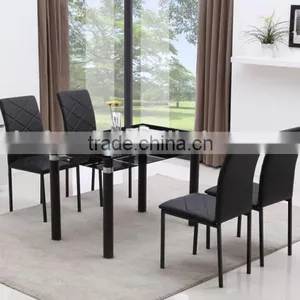 Glass Dining Table Set With 4 Chairs thumbnail-1