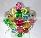 Colorful CZ 925 Silver Ring White Gold Plated SC043 thumbnail-1
