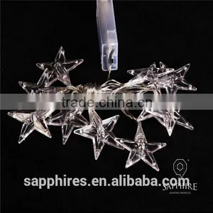 Led Battery Christmas Decoration String Light With Transparent Stars thumbnail-1