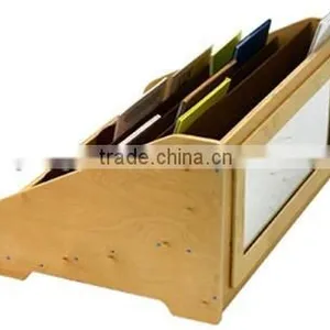 School Kids Wooden Book Display Rack With Mirror thumbnail-1