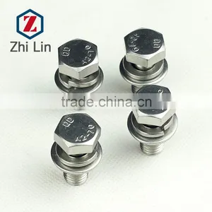 Stainless Steel Hexagon Bolts Flat Washers and Spring Screws Assemblies M10 thumbnail-2