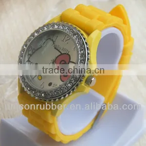 Best Products For Women 12 Colors Silicone Wrist Watch With Diamond thumbnail-1