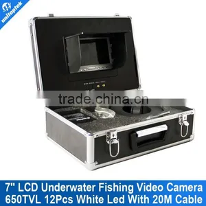 20m Cable Fish Finder With 7 Inch Monitor Underwater Fishing Camera 12Pcs White Leds Fish Finder Camera Sony CCD 650TVL thumbnail-1