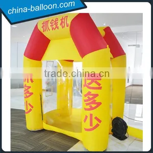 Promotion Advertising Inflatable Cube Cash Money Catching Grab Machine Booth For Sale thumbnail-1