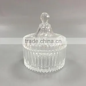 Glass Jar With Dome Lid With Slim Lines thumbnail-1