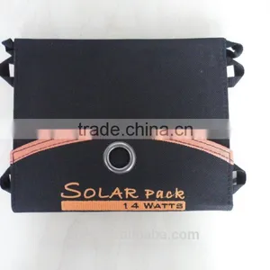 2016 High Efficiency Solar Pack Portable Solar Cells Bag 14 Watts Charge for Mobile Phones thumbnail-1