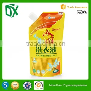 Customized Reusable Juice Drink Food Packaging Bag/ Liquid Stand up Spout Pouch With Top Spout thumbnail-1