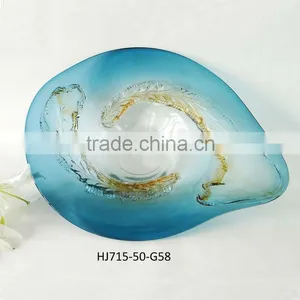 Decorative Glass Plate in Blue Grey thumbnail-1