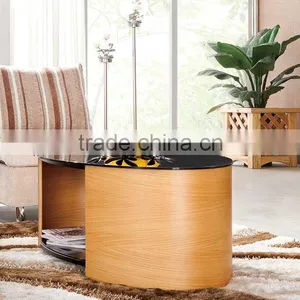 Living Room Cube Coffee Table With Tempering Glass S119 thumbnail-1