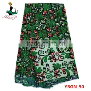 YBGN51 Wax With Lace Fabric for Wrap Dress,wax With Lace for Lady thumbnail-2