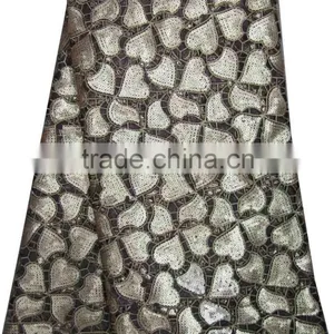 African Organza Lace With Sequins Embroidery CL8155-7silver thumbnail-1