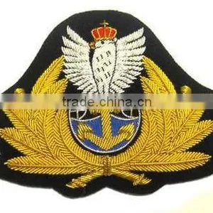 Wholesale Custom Hand Embroidered Bullion Blazer Badges thumbnail-1