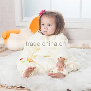 100% Cotton Anti Kicking Infant Child Foot Sleeping Bag Thick Filling for Autumn and Winter Yellow Style thumbnail-2