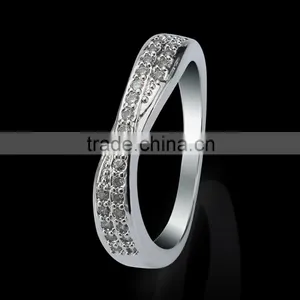 Hot Selling Unisex Whitegold Plated Ring Stud w/ Precious Stone for Engagement thumbnail-2