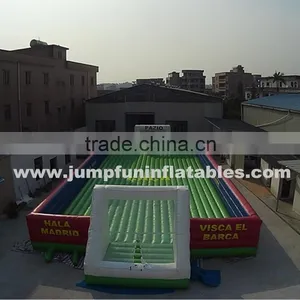 Inflatable Floor Human Football Playground,Giant Inflatable Football Pitch,23L*11W Meter Soap Football Field thumbnail-3