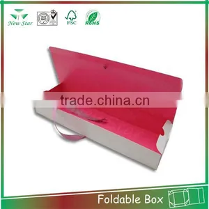 Ribbon Closure Rigid Gift Paper Foldable Packaging Box Wholesale Factory thumbnail-1