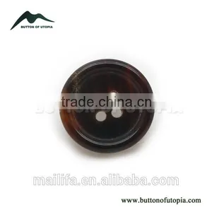High End 4 Holes Real Brown Buffalo Horn Suit Button thumbnail-1