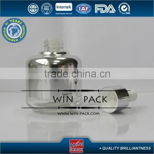 Blue Color Glass 30ml Dropper Bottle With Aluminum Surface and Blue Metal Cap and White Rubber thumbnail-6