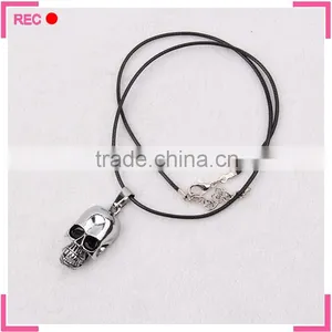 Fashion Jewelry Necklace With Skull Pendant, Leather Chain Latest Model Fashion Necklace thumbnail-6