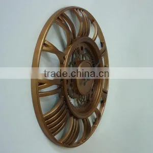 15 Inch Wall Decorative Plastic Copper Effect Clock thumbnail-4