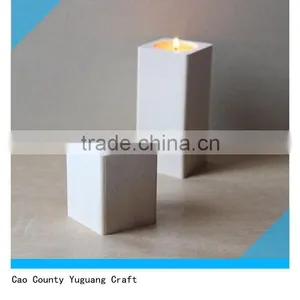 Wooden Candle Holders Set of 2 Tealight Holder for Craft Natural Wood thumbnail-1