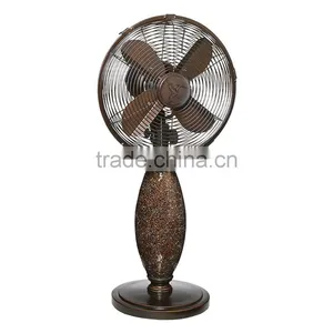 Polyresin Decorative Stand Fan, 16 Inch, Metallic Retro Fan thumbnail-1
