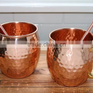 MOSCOW MULE MUGS With Straw/ Copper Mug With Copper Straw/ SOLID COPPER MUGS & Straw thumbnail-2