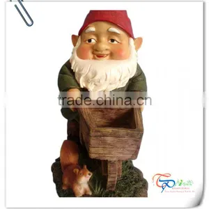 Popular Cute Fiberglass Resin Gnome Life Size Garden Statues With Squirrel thumbnail-1