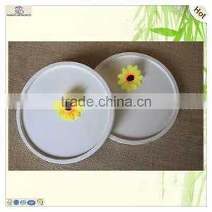 Round White Painted Mdf Wood Office Inkstone Inkslab thumbnail-4