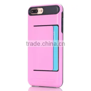 Wholesale Slim TPU + PC Combo Mobile Phone Case With Card Slot for IPhone 7 Plus thumbnail-5