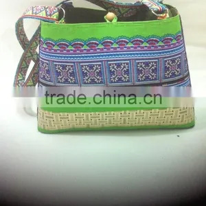 High Quality Best Selling Bamboo Handbag With Colorful Clothing From Vietnam thumbnail-1
