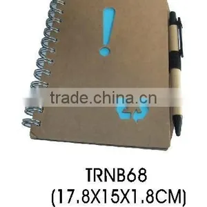 2014 Most Popular ECO Friendly Recycled Spiral Paper Note Book With Recycled Ball Pen thumbnail-1