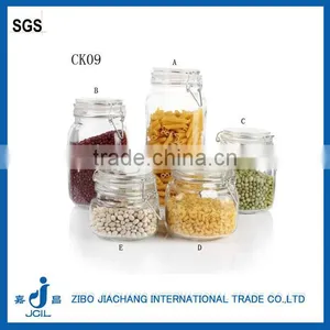 ZIBO Hot Sell Square Wholesale Glass Jars Clamp Lids for Honey &jam&coffee &tea &storage Food thumbnail-1
