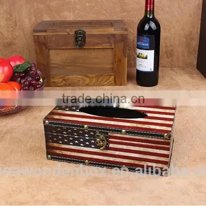 2015 USA Flag Wooden Tissue Box thumbnail-1