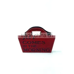 Leatherette Storage Basket Gift Basket With Handles,Red thumbnail-2
