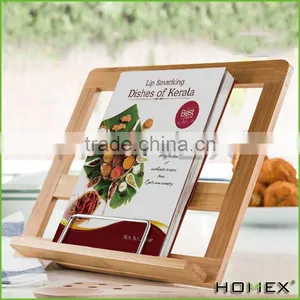 Bamboo Height Adjustable Book Stand /tablet Stand/cookbook Stand Homex-BSCI thumbnail-1